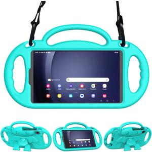 Kids Case for Samsung Galaxy Tab A11 2025 / A9 8.7 Inch 2023 (SM-X110/X115/X117) & Galaxy Tab A7 Lite 8.7 Inch 2021, Shockproof Handle Stand Cover for Galaxy 8.7", Cyan
