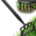 Ihomepark Garden Hoe, Stirrup Hoe with Adjustable Handle for Weeding Digger loosening Soil Metal Garden Cultivator Hoe with Rake Tiller Cultivator (30-62 Inch)