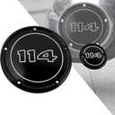 HDBUBALUS Motorcycle CNC 5 Holes Derby Cover Timer Timing Cover for Harley Softail 114 117 Street Bob Fat Bob Low Rider Fat Boy Heritage Classic Breakout (Black w/White Number)