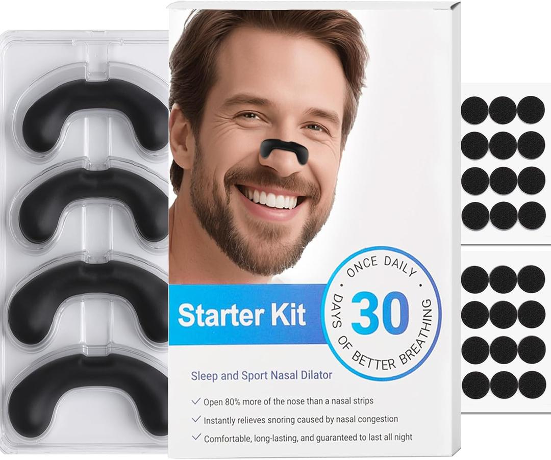 Nasal Strips for Snoring, Extra Strength Snoring Solution Nose Strips, Improve Breathing and Sleep Quality (30 Count*2, Black)