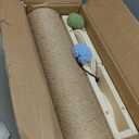 35'' Tall Cat Scratching Post, 4.7'' Large Scratch Post with Thicken Wooden Base for Indoor Cats Adults, Sisal Scratcher Top & Dangling Balls, Super Sturdy