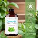 Majestic Pure Essential Oil with Glass Dropper - 100% Pure and Natural - Essential Oils for Diffuser, Aromatherapy, Soap and Candle Making, Peppermint Essential Oil, Peppermint Oil, 4 Fl Oz