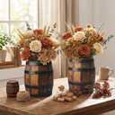Cinnvoice 6 Pcs Wooden Centerpieces for Tables Baby Shower Decorations Tabletop Boxes Party Favor for Birthday Baby Shower Wedding Garden Tea Party (Wood Barrel)
