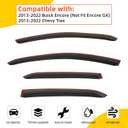 Rain Guards Compatible with 2013-2022 Buick Encore/Chevy Trax Tape-On Side Window Visor Wind Deflector Vent Visors Car Accessories 4pcs