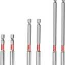 6PCS Magnetic Impact Bit Holder,1/4" Hex Shank S2 Steel Magnetic Drill Bit Extension Holder,Straight Without Bending Screwdriver Bit Extender, 2.6", 4", 6" Extensions