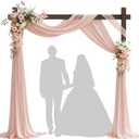 7.48 FT Square Wood Wedding Arches Wooden Arch for Ceremony Wooden Arbor for Wedding Backdrop Stand for Indoor Outdoor Wedding Party Garden Beach Forest Rustic Boho Decor (Dark Brown)