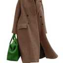 CHARTOU Women Oversized Long Winter Coats Warm Wool Blend Pea Trench Coat Overcoat (X-Large, Camel)