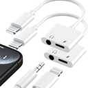 [Apple MFi Certified] iPhone Headphone Adapter, 2 in 1 Lightning to 3.5mm Aux Audio Jack & Charger Splitter, Music & Charge Dongle Cable Compatible with iPhone 14 13 12 11 Pro Max