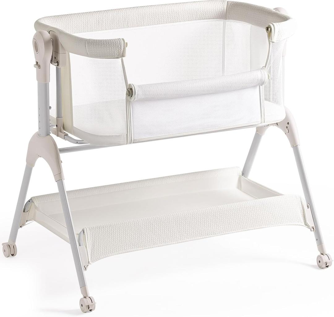 HARPPA Cuddly Sway Baby Bassinet Bedside Sleeper, 3 in 1 Rocking Bassinet, Crib