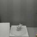 12-Inch Porcelain Cake Stand for Wedding, Round Dessert Stand with Cake Spatula, White Rabbit Cupcake Stand for Wedding,Party