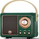 Vintage Retro Bluetooth Speaker Old Vintage Decor Birthday Gifts for Men Old School Mini Portable Wireless Speaker for Office,Room,Desk Accessories,Indoor,Outdoor Retro Gifts for Teen,Friends (Green)