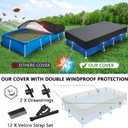 177 x 87 in Rectangle Pool Cover Drawstring Design 14x7 Rectangular Frame Swimming 14 Foot Pool Cover for 178x86 Above Ground Pools Durable and Tear-Resistant Winter Pool Cover