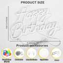 Happy Birthday Neon Sign for Wall Decor, LED Happy Birthday Light Up Sign with 10 Pcs Ballons, Dimmable Happy Birthday Lights Signs for All Birthday Party Decorations Backdrop, Warm White