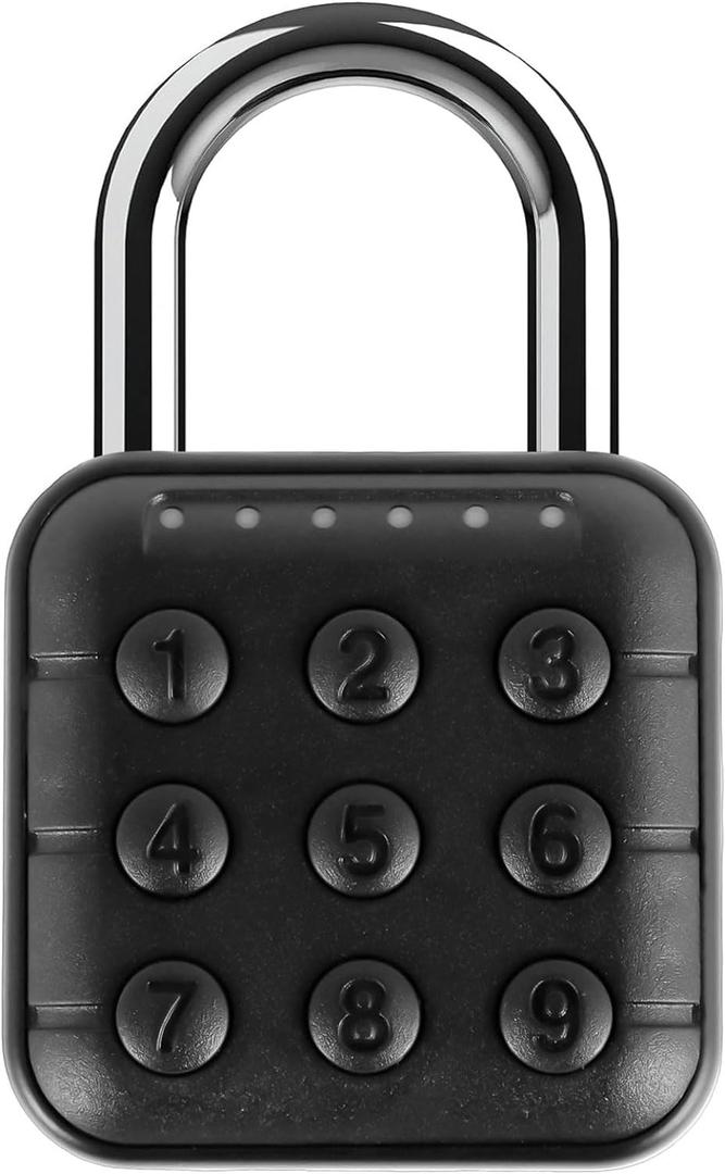 Combination Lock, 6 Digit Password Locker Lock Aluminum Alloy Code Digital Padlock, Push Button Safe Padlock Security Padlocks, Combination Padlock for Gym and School Lockers, (Black)