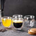 Espresso Cups Set of 4, 5 Oz(150 ml) Espresso Shots Glass Cup, Double Walled Glass Coffee Mugs, Fit for Espresso Machine and Coffee Maker, Insulated Clear Espresso Shot Glasses Cups Gifts for Man Women
