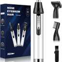 Ear and Nose Hair Trimmer Clipper - 2025 Professional Painless Eyebrow & Facial Hair Trimmer for Men Women, Battery-Operated Trimmer with IPX7 Waterproof, Dual Edge Blades for Easy Cleansing
