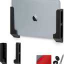 BRAINWAVZ Wall Mount Laptop Holder with Adhesive & Screw in, 1.2" / 31mm, for Macbooks, Surface, Keyboards, Switch, Tablets & More (black)