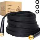 Lightweight Flat Garden Hose 50 FT, 3/4" GHT Flexible Water Hose, Kink Free & Durable 800D Fabric, Portable 50ft Garden Hose for Lawn, Yard, Car Wash