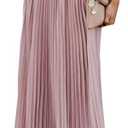 Ebossy Women's High Waist Flowy Pleated Chiffon Maxi Skirt, M