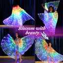 LED Light-Emitting Wings Clothing, Belly Dance Attire, Suitable For Various Festival Performances (White)