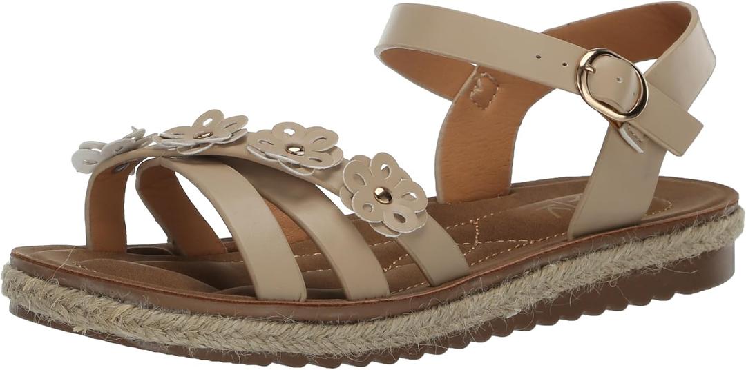 YOKI Women's Comfort Flat Sandal (10, Beige)