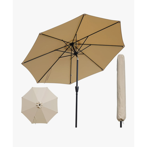 Outdoor Patio Umbrella,Patio Table Umbrella with Cover, Push Button Tilt and Crank, 8 Sturdy Ribs UV Protection Waterproof for Garden