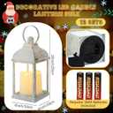 12 Set 10 Inch White Decorative Candle Lanterns Bulk Lanterns Centerpiece with LED Flameless Candle Indoor Outdoor Battery Powered Hanging Lights for Wedding Mother Day Party Decoration