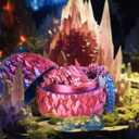 2 x 3D Printed Dragon,Easter Eggs,Easter Basket Stuffers for Teens,Dragon Eggs with Dragon Inside,Dragon in Egg Fidget Toy,Easter Gifts-Laser Purple