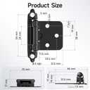 HOSOM 4 Pack Black Cabinet Hinges, 1/2" Overlay Cabinet Door Hinges for Kitchen Cabinet Doors, Flush Face Mount Self Closing Cabinet Hinges with Door Bumper