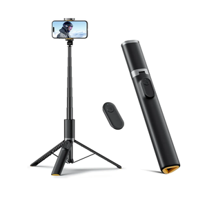 TODI 63" Cell Phone Selfie Stick Tripod, Portable Tripod for iPhone with Wireless Remote, Extendable Smartphone Stand, All-in-1, Compatible with iPhone/Android