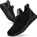 Feethit Women Tennis Running Shoes Walking Shoes Lightweight Casual Sneakers for Travel Gym Work Woman Waitress Nurse (9, All Black)