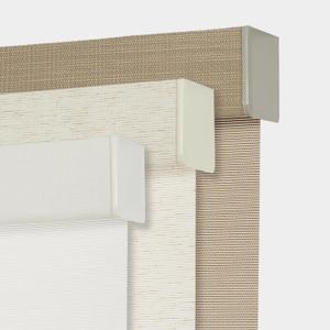 Persilux Custom Size Light Filtering Cordless Roller Blinds Natural Woven Stripes Fabric Thermal Insulation Privacy Roller Shades for Home,Office,Bedroom,Cream Color