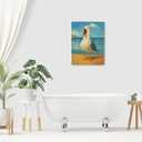 Funny Seagull Bathroom Wall Art Beach Canvas Wall Decor Seaside Seascape Pictures Paintings Prints Ocean Artwork Framed Decorations For Bedroom Living Room Office Gifts 12" x 16"