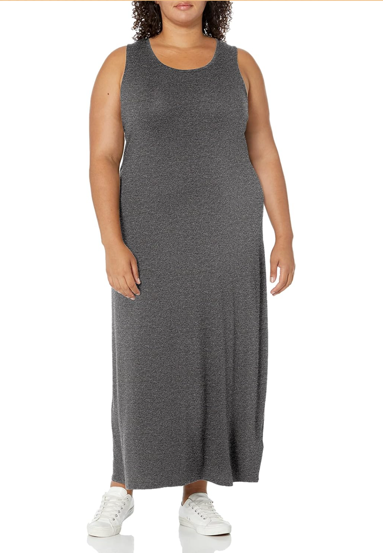 Amazon Essentials Women's Tank Maxi Dress, Navy, Large. S