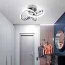 CANEOE Hallway Light Acrylic Modern LED Ceiling Light Fixtures Cool White 6000K Close to Ceiling Lights for Bedroom Bathroom Kitchen Balcony Corridor Stair Aisle Curved Creative Design Celing lamp,Color: Chrome, 6000K