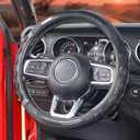 KAFEEK Steering Wheel Cover Great Grip with 3D Honeycomb Hole, Universal 15 Inch, Anti-Slip Sporty Steering Wheel Protector, Carbon Fiber Design, Black