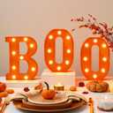 Halloween Decorations - Boo Light Up Letters Sign, Battery Operated LED Marquee Letter Lights for Halloween Mantel Decor, Window, Porch, Party Home Decor(Orange)