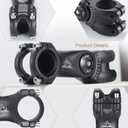 Adjustable Bike Stem 28.6 * 31.8 60 Degree 85/100/120mm Bicycle Stem Riser for HandlebarBlack Aluminum Alloy