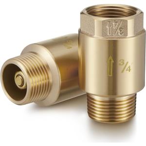 Zonon 2 Pcs 3/4 Inch Check Valve One Way Brass Non Return in Line Check Valve with Backflow Prevention NPT Male in FNPT out for Garden Hose Well Pumps Irrigation Systems Chemical Industry