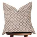 Handmade Block Print 100% Thick Cotton Accent Throw Cushion Cover with Invisible Zipper- Pillowcase for Bedroom, Living Room, Outdoor, Couch, Patio, Home Décor- Penny (Rust, 20" x 20")