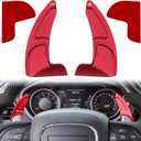 Steering Wheel Shift Paddle Extended Shifter Trim Cover for Dodge Challenger Charger Durango RT & Scat Pack 2015-2024, for Jeep Grand Cherokee 2014-2020 Interior Decoration Accessories (Red 2PCS)