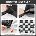 30PCS Double Sided Square Foil Balloons Wall,19 Inches Chrome Foil Balloons Tunnel Arch Garland Kit for Birthday,Anniversary,Wedding,Graduation Party Background Graduation Party Decoration (Black Red and Black White)