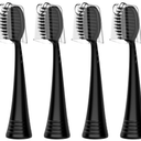 Replacement Toothbrush Heads with Covers for Burst (4 Count, Black)