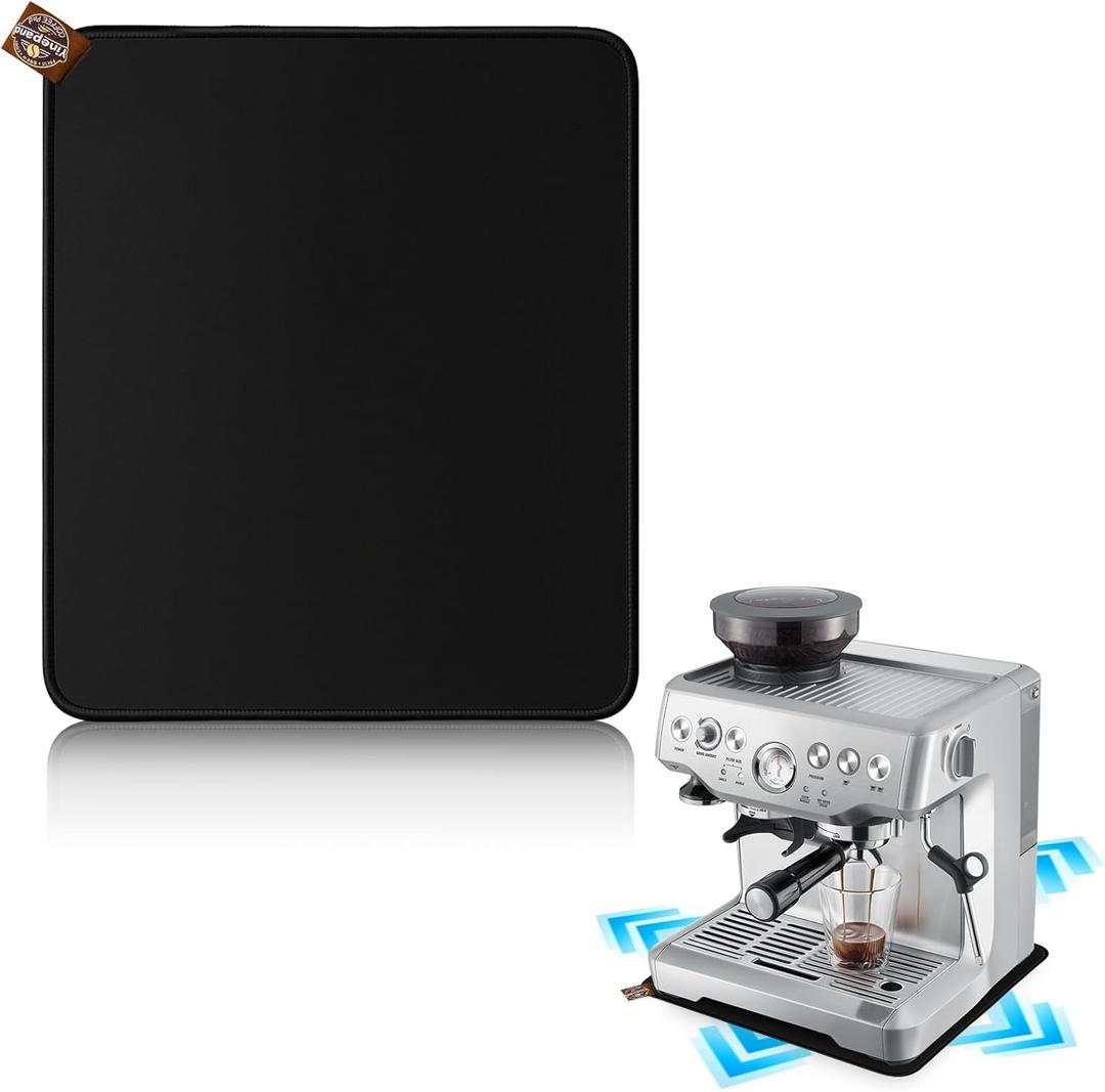 Sliding Mat for Breville Espresso Machine 870XL, Dual-Sided Design, Anti-Slip Glide Mat with Hanging Strap, Easy to Clean, Sturdy Pad for Breville Espresso Machine Accessories, Protects Countertop (1 Piece, Black)