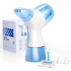 Nasal Irrigation System, Electric Sinus Rinse Machine with 30 Salt Packets, Dual Water Tank Self-Cleaning and Automatic Waste Collection, Nasal Washer for Congestion & Sinus Care