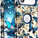 Hocase Heavy Duty Case for iPhone Air 6.5"", Blue Butterflies