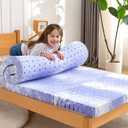 ZEO-SLEEP Memory Foam Mattress Topper 3 Inch Twin Gel Ventilated Design Pressure Relieve Mattress Pad Soft Breathable Bed Topper, CertiPUR-US Certified, Twin Size