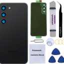 Rear Back Glass Replacement for Samsung Galaxy S23 with Reparing Toolkit and Manual (Phantom Black)