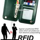 ONETOP for iPhone 16 Plus Wallet Case with Card Holder, 360 Rotation Ring Kickstand RFID Blocking PU Leather Double Magnetic Clasp Shockproof Cover for Women and Girls 6.7 Inch (Green)