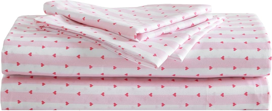 Betsey Johnson - Queen Bed Sheets, Soft & Lightweight Bedding, Fade & Wrinkle Resistant (Wonderland Stripe Pink, Queen)